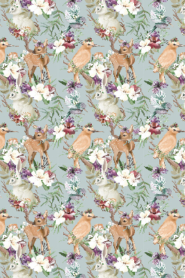 Modern roller blind Roe deer birds and rabbits