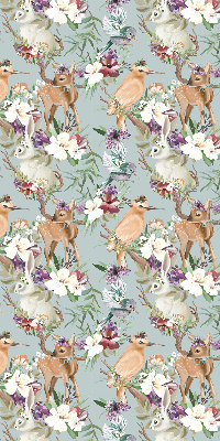 Modern roller blind Roe deer birds and rabbits