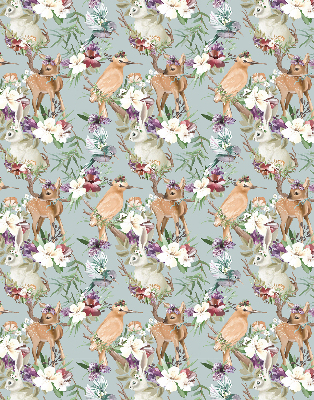 Modern roller blind Roe deer birds and rabbits