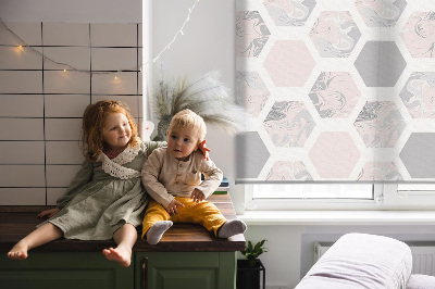 Modern roller blind Hexagons