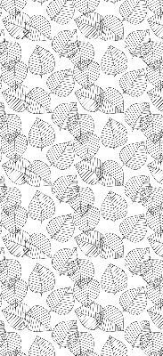 Roller blind for large window Drawn leaves