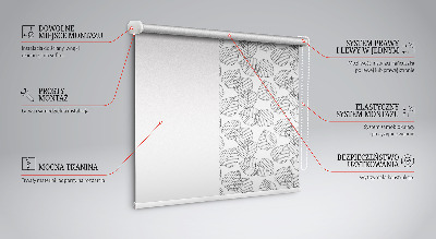 Roller blind for large window Drawn leaves