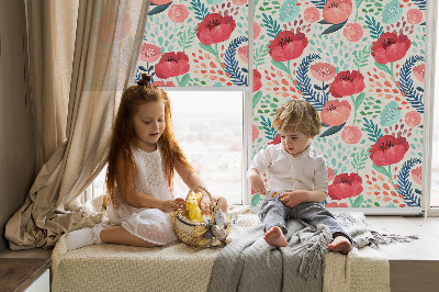 Roller blind for large window Poppy