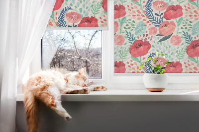 Roller blind for large window Poppy