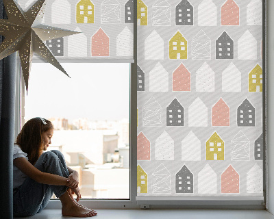 Roller blind for large window Drawn houses