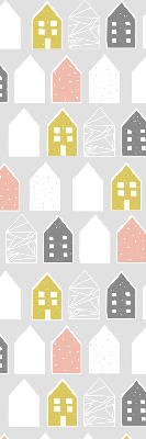 Roller blind for large window Drawn houses