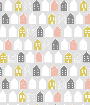 Roller blind for large window Drawn houses