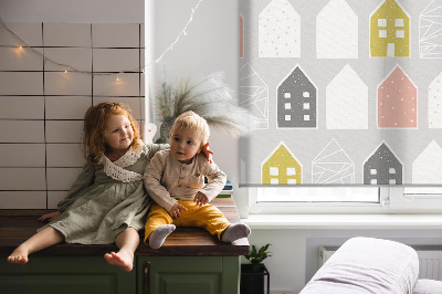 Roller blind for large window Drawn houses