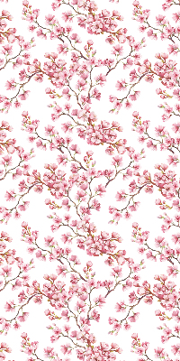 Fabric roller blind Pink petals of buds on the tree