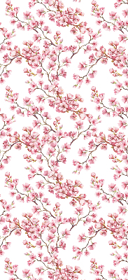 Fabric roller blind Pink petals of buds on the tree
