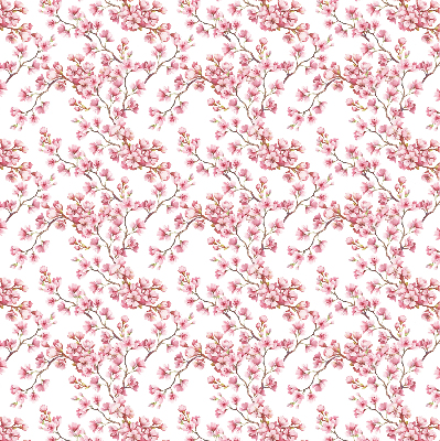 Fabric roller blind Pink petals of buds on the tree
