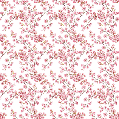 Fabric roller blind Pink petals of buds on the tree