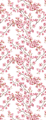 Fabric roller blind Pink petals of buds on the tree