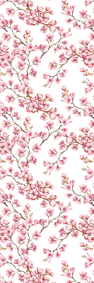 Fabric roller blind Pink petals of buds on the tree