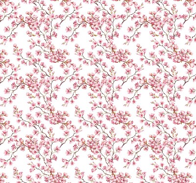 Fabric roller blind Pink petals of buds on the tree