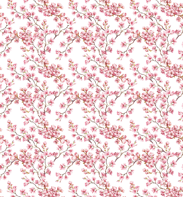 Fabric roller blind Pink petals of buds on the tree
