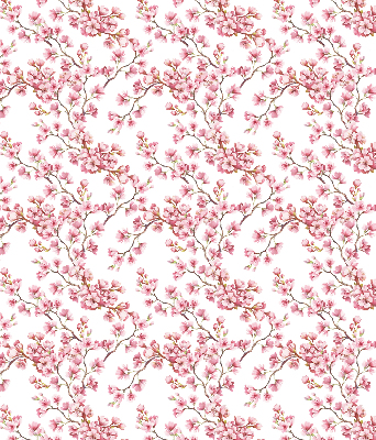 Fabric roller blind Pink petals of buds on the tree