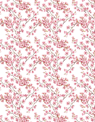 Fabric roller blind Pink petals of buds on the tree