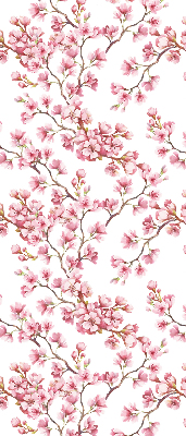 Fabric roller blind Pink petals of buds on the tree