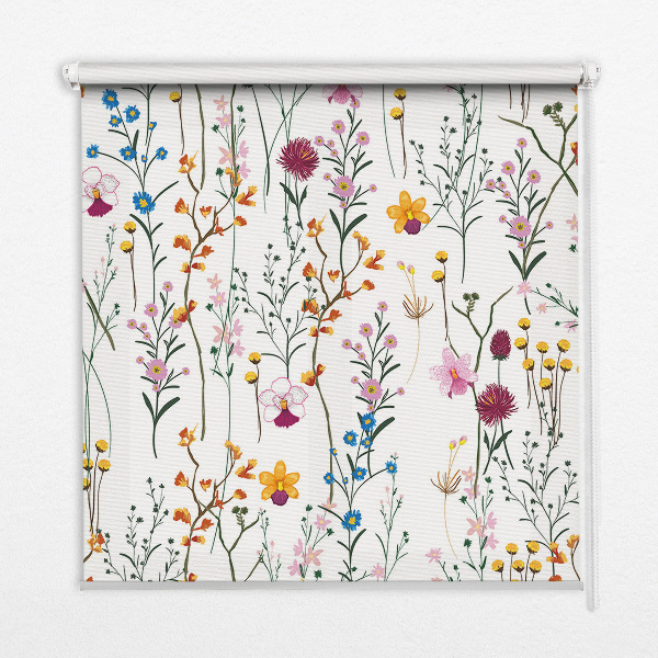 Modern roller blind Colorful flowers