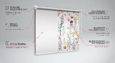 Modern roller blind Colorful flowers