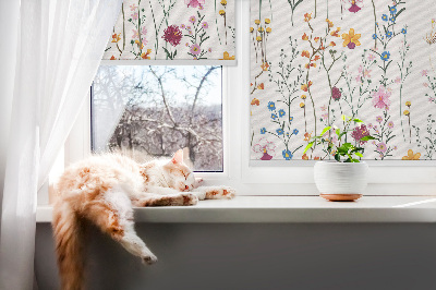 Modern roller blind Colorful flowers