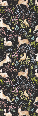 Roller blind for large window Roe deer birds and rabbits