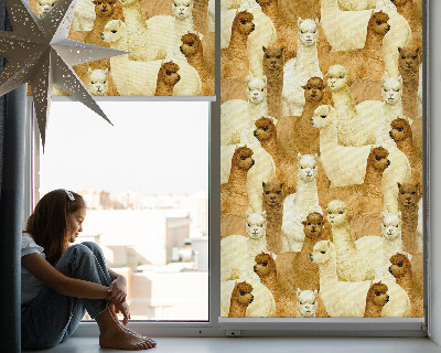 Modern roller blind A herd of alpacas