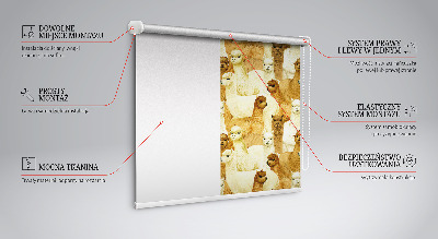 Modern roller blind A herd of alpacas