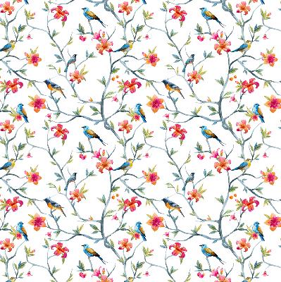 Fabric roller blind Birds on the twigs