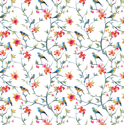 Fabric roller blind Birds on the twigs