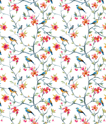 Fabric roller blind Birds on the twigs
