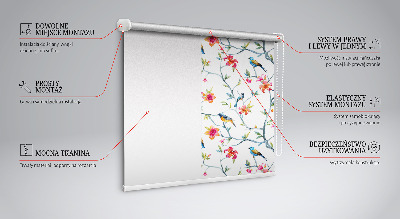 Fabric roller blind Birds on the twigs