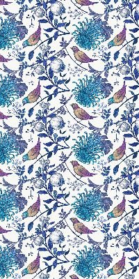 Modern roller blind Blue tree flowers