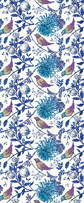 Modern roller blind Blue tree flowers