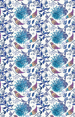 Modern roller blind Blue tree flowers