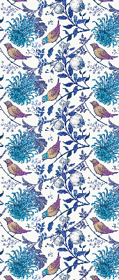 Modern roller blind Blue tree flowers
