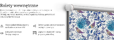Modern roller blind Blue tree flowers