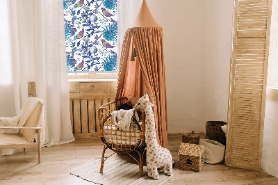 Modern roller blind Blue tree flowers