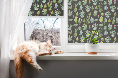 Roller blind for large window Cacti