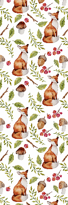 Fabric roller blind Foxes, mushrooms, leaves