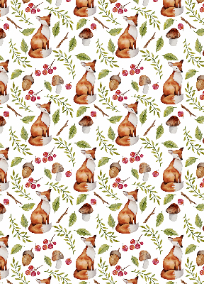 Fabric roller blind Foxes, mushrooms, leaves