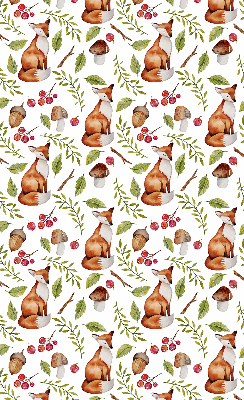 Fabric roller blind Foxes, mushrooms, leaves