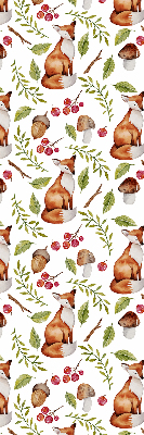 Fabric roller blind Foxes, mushrooms, leaves