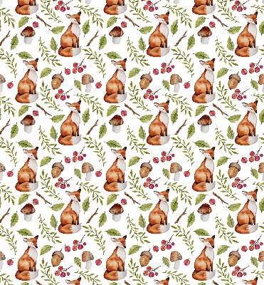 Fabric roller blind Foxes, mushrooms, leaves