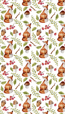 Fabric roller blind Foxes, mushrooms, leaves