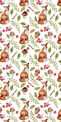 Fabric roller blind Foxes, mushrooms, leaves