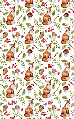 Fabric roller blind Foxes, mushrooms, leaves
