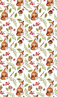 Fabric roller blind Foxes, mushrooms, leaves