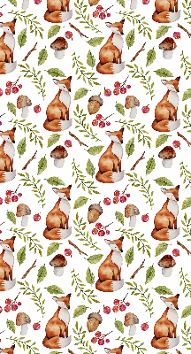 Fabric roller blind Foxes, mushrooms, leaves